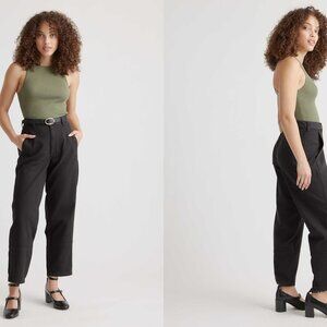 Quince Women's Black Barrel Pants